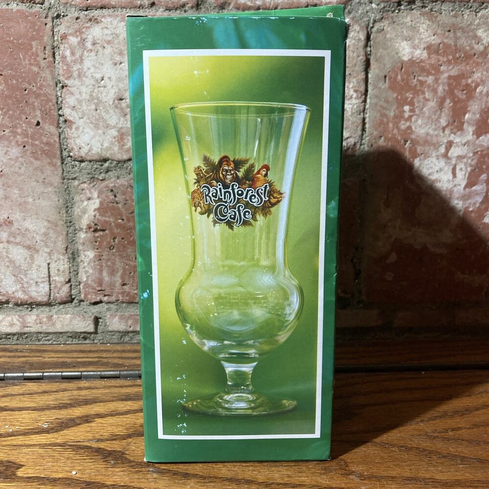 Rainforest Cafe Souvenir Nashville Hurricane Cocktail Glass 8” Tall New!